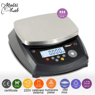 Balanta tehnica portabila S3-30 RS – capacitate 30 kg, rezolutie 2 g